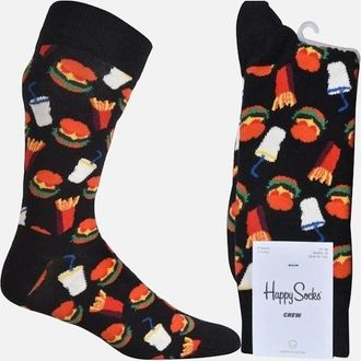 Happy Socks Mens Hamburger & Fries Socks, Black/multi - Size: 10/9.5/9/10.5/11/11.5/12/12.5