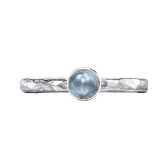 Dower & Hall 4mm Dove Grey Pearl Hammered Twinkle Ring