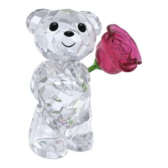 Swarovski Beeldje Unisex Kris B&auml;r Een Roos vol liefde Roze 5691390 - Dames - Versiering - Veelkleurig - ONE Size - Home