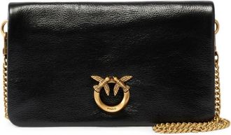 Pinko Love Bag Click Soft Horizontal Mini Crossbody Clutch In Shiny Leather