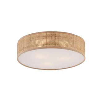 QAZQA Qazqa Oriental L&aacute;mpara De Techo De Rat&aacute;n Oriental 38 Cm - Trammy /textil /met&aacute;lica Redonda Adecuado Para Led Max. 3 X 15 Watt