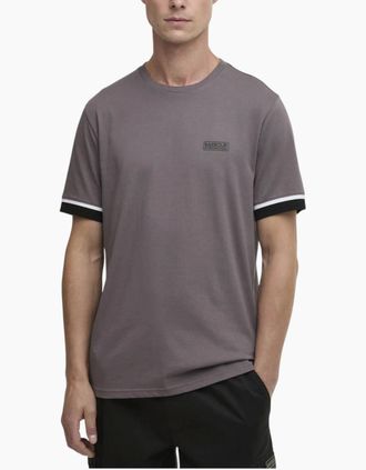 Barbour Mens Barbour Mens B.Intl Deep Cuff Evan Tipped T-Shirt - Smoke Grey - Size: 36