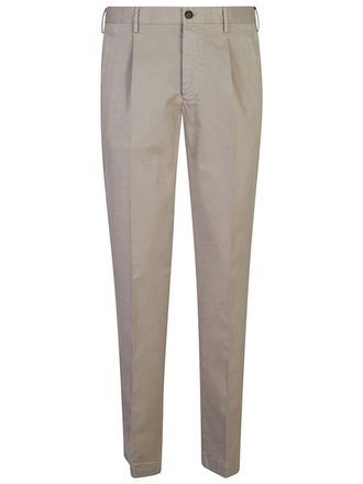 Incotex Chino met geplooid detail - Beige
