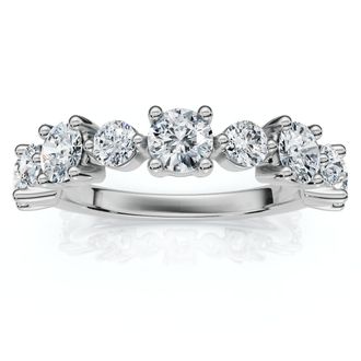 Pompeii3 1Ct Sylvia Diamond Anniversary Stackable Ring Gold Lab Grown