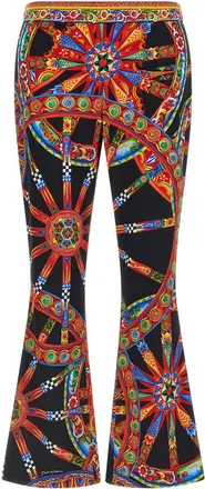 Dolce & Gabbana Multicolor Flared Flat Front Pants