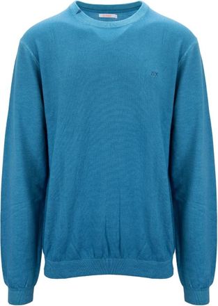 Sun 68 Merino wollen trui - Heren - Ronde hals truien - Blauw - 2XL - Wol - Truien & Vesten
