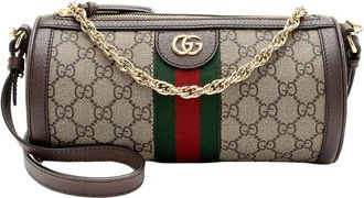 Gucci Gg Supreme Ophidia Barrel Shoulder Bag (Authentic Pre-Loved)