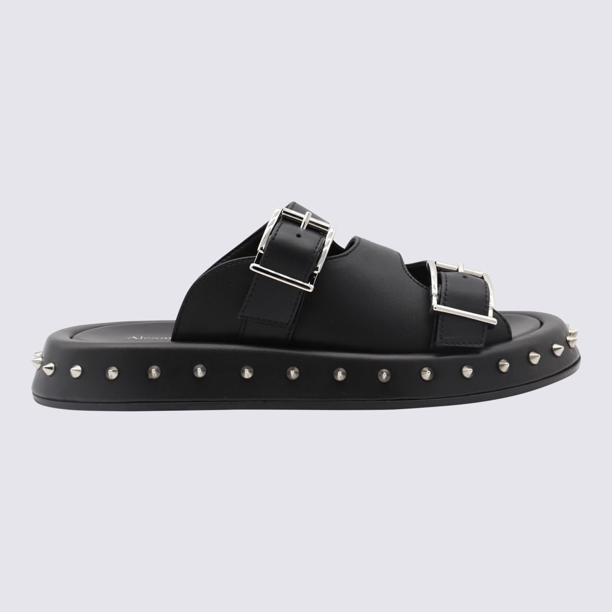サンダル ALEXANDER MCQUEEN BLACK LEATHER SANDALS 28211256_57733481_600.jpg
