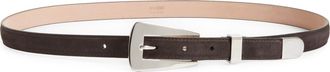 Khaite Lucca Suede Belt in Dark Brown at Nordstrom, Size 100
