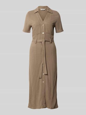 Only Schmales Freizeitkleid aus Viskose-Leinen-Mix Modell SIESTA in Mittelbraun, Gr&ouml;&szlig;e XL