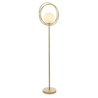 Netlighting BERGAMO Non Dimmable Stylish Contemporary 1 Light Glass Floor Lamp in Gold
