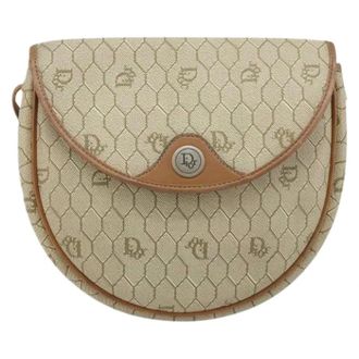Dior Pre-owned Cross Body Bags, female, Beige, Size: ONE SIZE Pre-owned Vintage honeycomb shoulder bag