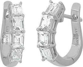 Bony Levy Gatsby Diamond Huggie Hoop Earrings in 18K White Gold at Nordstrom