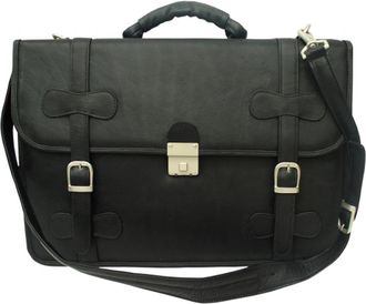 Piel 2007-BLK Black Xxl Flap-over Portfolio