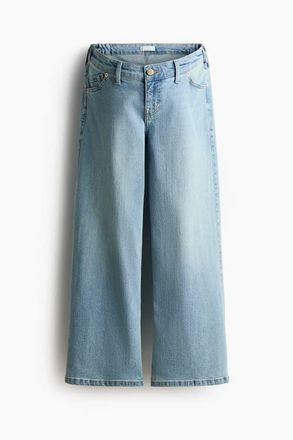 H&M Mama Wide Low Waist Ankle Jeans in Light Denim Blue at Nordstrom, Size Xx-Large