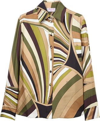 Pucci Camicia con stampa Marmo - Verde