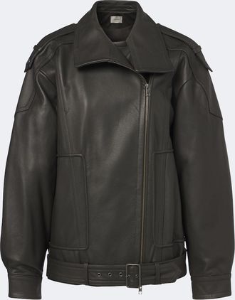 Vince Oversized leather biker jacket