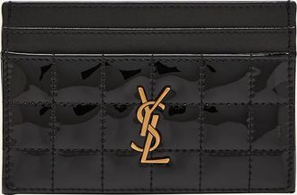 Saint Laurent Cassandre YSL Card Case in Quilted Patent Leather
