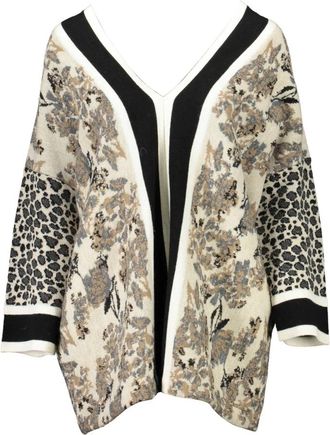 Blugirl Trui met V-hals - Dames - Vesten - Beige - XL - Wol - Truien & Vesten