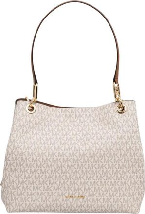 Michael Kors Kensington Large Signature Logo Tote Bag - Dames - Schoudertassen - Beige - ONE Size - Polyester - Tassen