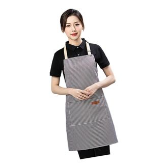 OEM Delantal A Rayas Transpirable, Resistente A Las Manchas Y Ajustable Para La Cafeter&iacute;a