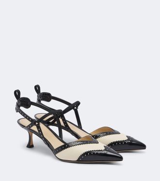 Fendi Colibr&igrave; leather slingback pumps