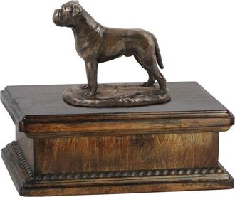 OEM Bullmastiff, Bulmastif: Una Urna Para Cenizas De Perro, Una Urna Cl&aacute;sica Con Una Estatuilla, Una Urna Elegante Con Un Perro De Art-dog