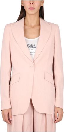 Stella McCartney Single-breasted Blazer - Dames - Blazers - Roze - XS - Leer - Jassen