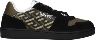 Versace Herrens Turnschuhe aus gr&uuml;nem/schwarzem Stoff
