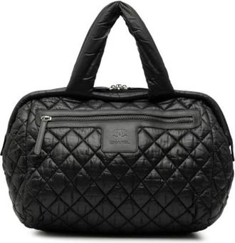 Chanel Pre-owned Handbags, female, Black, Size: ONE SIZE Pre-owned Vintage Nylon Handbag