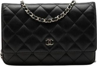 Chanel Pre-owned Matelasse Schoudertas - Dames - Vintage Schoudertas - Zwart - ONE Size - Leer - Vintage