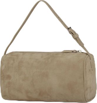 Generic Compatible For Mini Suede Handbag Real Leather Square Pen Container Bag Women(Apricot)