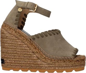 Stella McCartney Stella Mc Cartney Groene Leren Sleehak Sandalen - Dames - Sleehakken - Groen - 36 EU - Leer - Schoenen