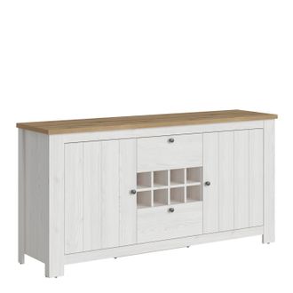 Furniture To Go Celesto 2 Door 2 Drawer Sideboard with Wine Rack in White
