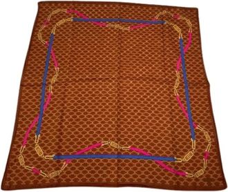 Celine Pre-owned Scarves, female, Brown, Size: ONE SIZE Pre-owned Silk Scarf