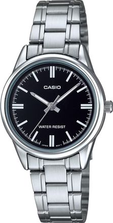 Casio Womens Silver Stainless Steel Watch with Black Dial - LTP-V005D-1AUDF