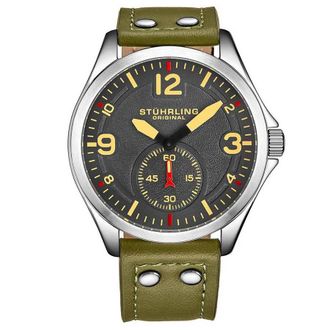St&uuml;hrling Aviator Grey Dial Mens Watch M15398