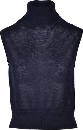 Wild Cashmere Silk and Cashmere Top - Navy Blue