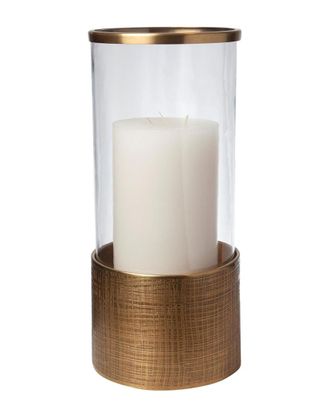 Global Views Plaid Etched Glass Hurricane