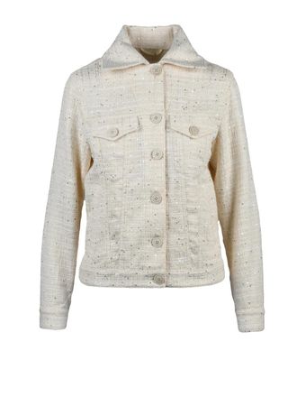 Eleventy White Cotton Boucl&eacute; Short Jacket