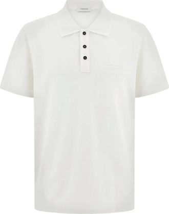 Ferragamo Tops, Heren, Wit, L, Katoen, Piqué Katoenen Polo Sweater