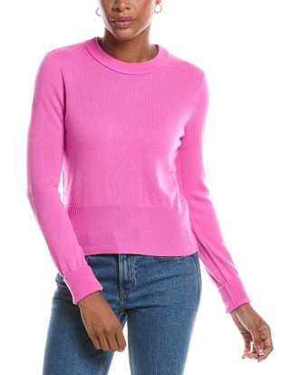 Autumn Cashmere Contrast Side Seam Crewneck Cashmere Sweater
