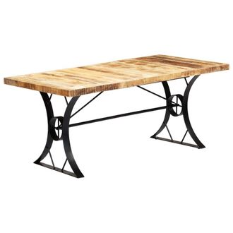 Berkfield Home Dining Table 180x90x76 cm Solid Mango Wood in Brown | Size: 180 x 90 x 76 cm