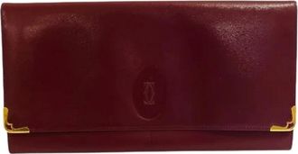 Cartier Pre-owned Wallets, male, Red, Size: ONE SIZE Pre-owned Must Line Leather Clutch Bag