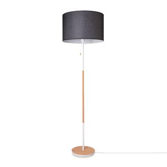Paco Home L&aacute;mpara Pie Sal&oacute;n Pantalla Tela De Mesa Pantalla Textil E27 Luz Nocturna Negro (&oslash;45.5 Cm), L&aacute;mpara De Pie-blanco - Tipo 3 - Paco Home