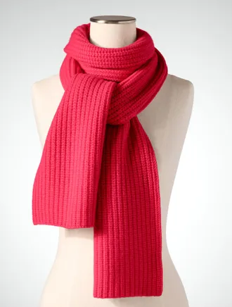 Talbots Chunky Cashmere Scarf - Red - 001 Talbots