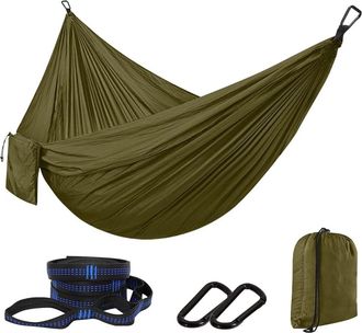 OEM Hamaca Ultraligera Y Port&aacute;til Para Exteriores (270 X 140 Cm), Transpirable Y De Secado R&aacute;pido, Con Dos Correas Para &Aacute;rboles. Ideal Para Senderismo, Ac