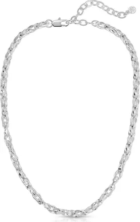 Ettika Sculpted Links Necklace in Silver at Nordstrom