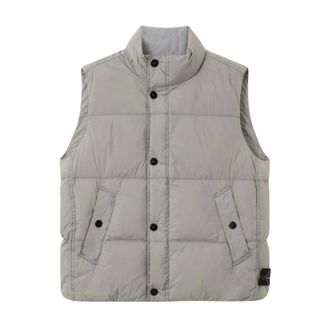 Stone Island Garment Dyed Crinkle Reps NY Vest - Heren - Bodywarmers - Grijs - XL - Leer - Jassen