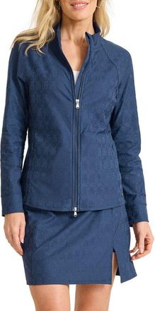Tommy Bahama Aubrey Logo Monogram Jacquard Jacket in Coastline at Nordstrom, Size X-Small